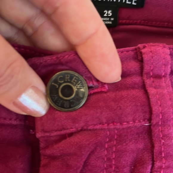 J Crew Mercantile Fuchsia Velvet Pants Size 25 - Picture 5 of 10